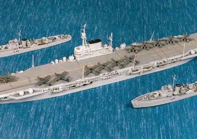 From top left to bottom right are HMS Mendip, HMS Implacable, and HMS Bicester.