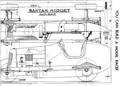 Plans for old autos like this Bantam Midget tether car inspired much of Will Neely’s work.
