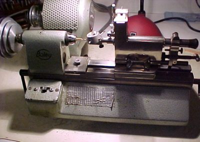The Boley lathe set up with American jeweling attachment.