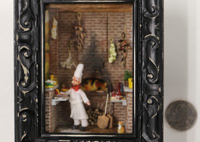 Jackie Hoefert’s miniature “Tuscan Pizza Kitchen” was built at 1/4”:1’ scale.
