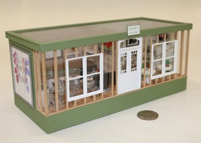 In 2012, Peggy Boggeln completed this 1/4”:1’ scale shop called, “Sweet P’s Licks & Bites.”