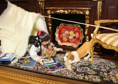 Leslie Hopwood’s miniature room entitled, “A Place for Picture Storybooks.”