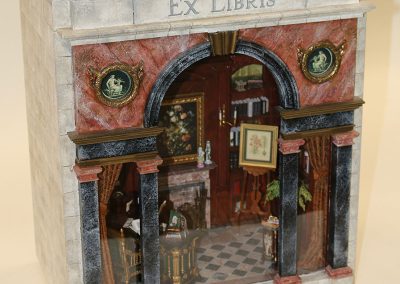 Another 1/12 scale miniature from the collection of Michael Sue Nanos, this one is called, “Bluette Meloney Library.”