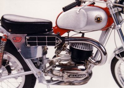 A close-up of the scale Bultaco Sherpa model.