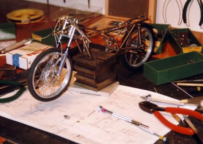 Early work on the Derbi frame.