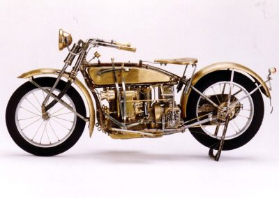 The scale Henderson K motorcycle before final finishes were applied.