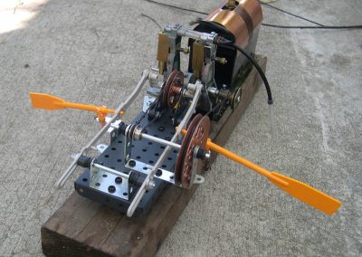 I-Wei was still working on this steam powered rowing machine as one of his next robots.