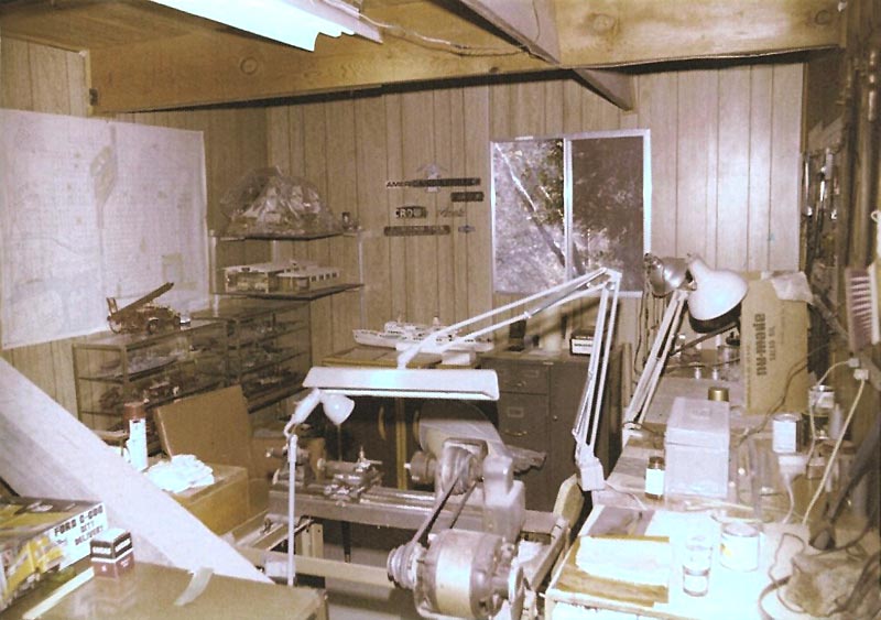 Another view of Tom’s workshop from the opposite side of the lathe. 