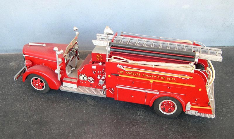  A scale model 1940 Los Angeles County FD American LaFrance tanker, Engine Co. 31. 