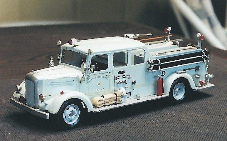 Tom painted this Mack pumper baby blue, representative of one of the Chambersburg Fire Companies.