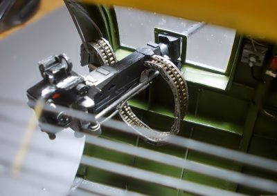 One of the scale Browning machine guns inside of Martin's 1/20 scale B-17G.