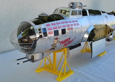 The finished B-17G model on display.