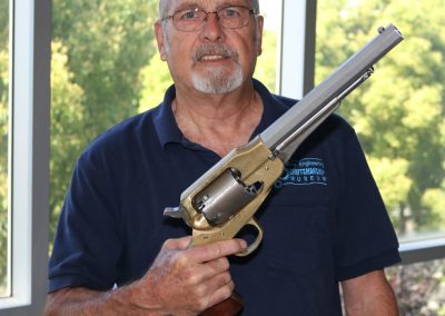 Craig Libuse with Birk's supersized revolver.