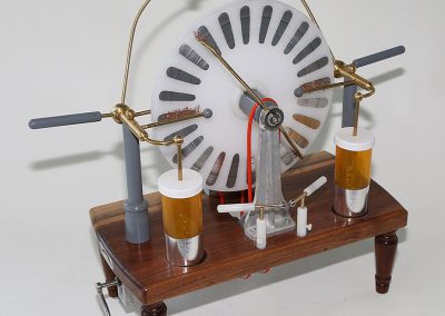 Birk's scale model Wimshurst generator.