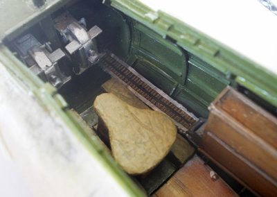 The gunner's seat installed in the Cheyenne tail turret.