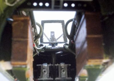 Looking out through the tail turret of the B-17G Fuddy Duddy.