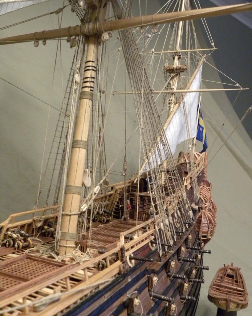 A closer look at the deck of Clayton's 1/50 scale Vasa.