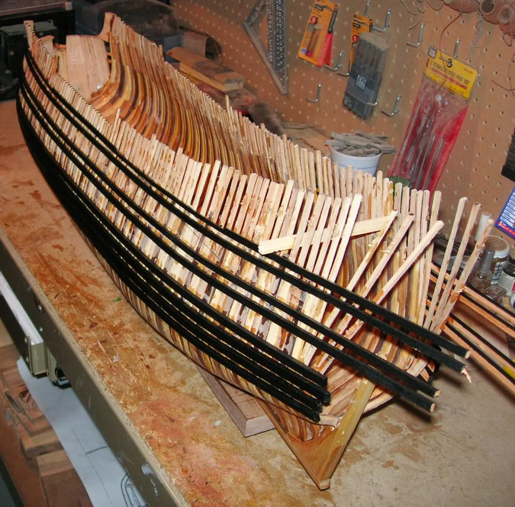 Early construction on the 1/50 scale Vasa hull. 