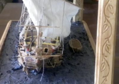 Clayton's 1/144 scale model of the Vasa salvage operation.