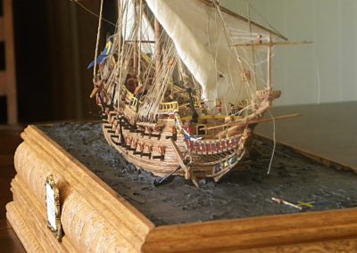 Clayton's 1/144 scale model of the Vasa salvage operation.