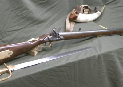 Clayton's flintlock Baker rifle.