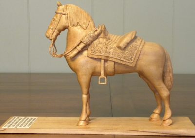This is a wooden carving of Streiff, the royal warhorse of the Swedish King.