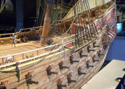 The 1/10 scale Vasa model on display in the Stockhom museum features Clayton's scale cannons.