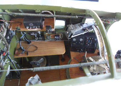 The navigator's table and equipment inside of the B-17G.