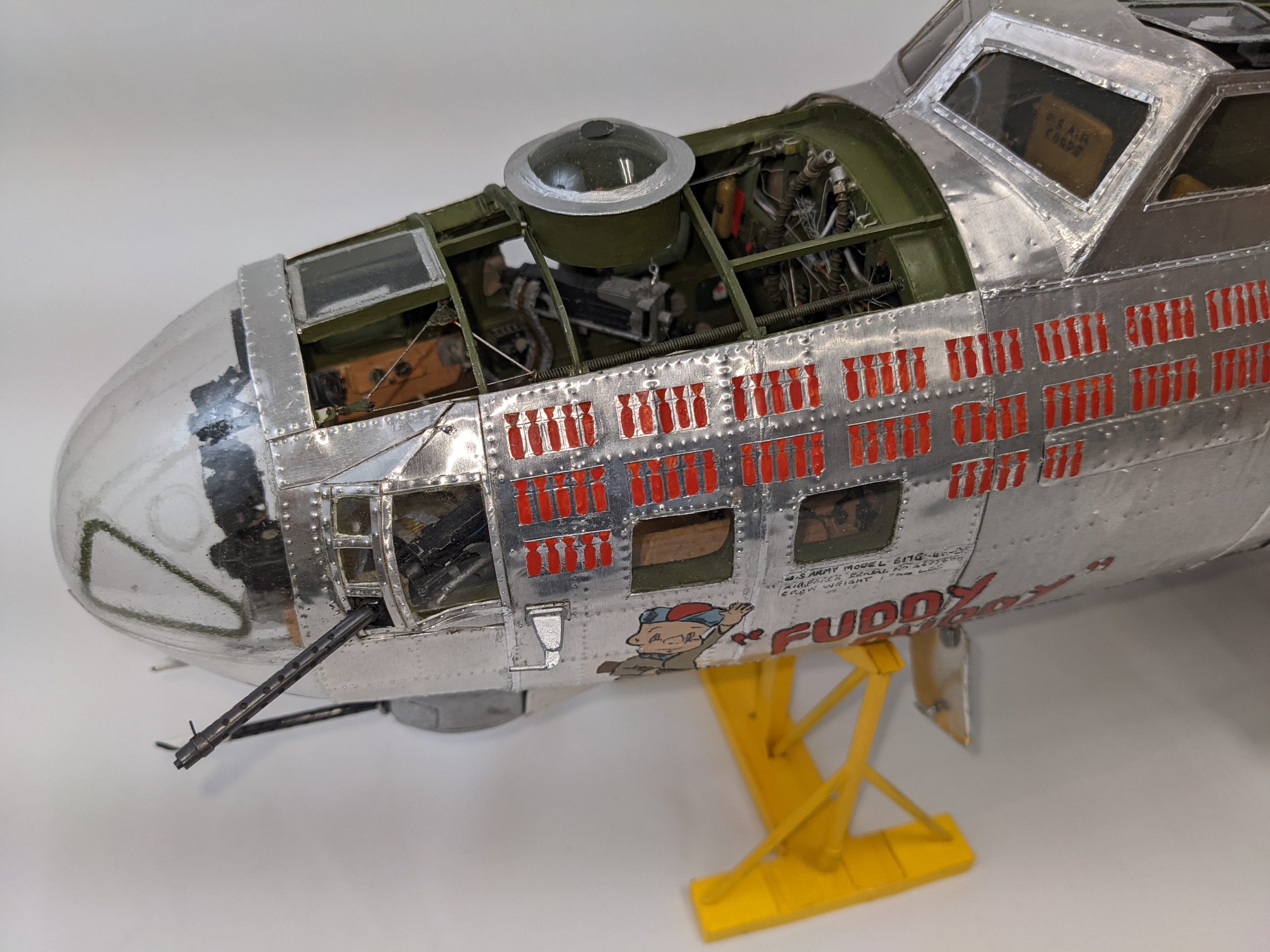 A closer look at the nose section of Martin's 1/20 scale B-17G fuselage. 