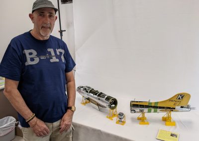 Martin Foster stands with his finished 1/20 scale model B-17G Fuddy Duddy.