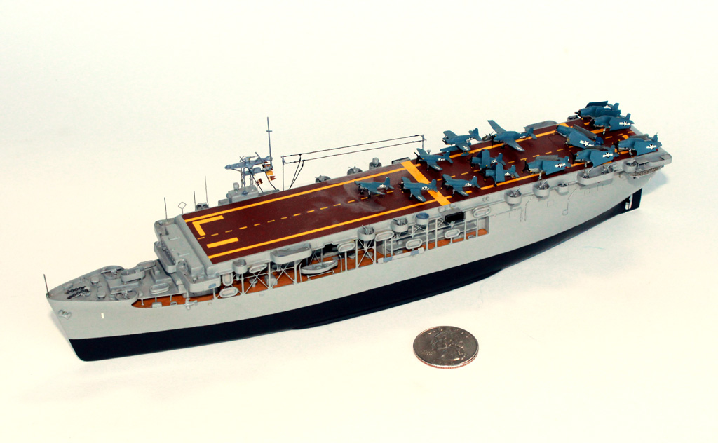 Bill's 1/600 scale model of the escort carrier USS Long Island. 