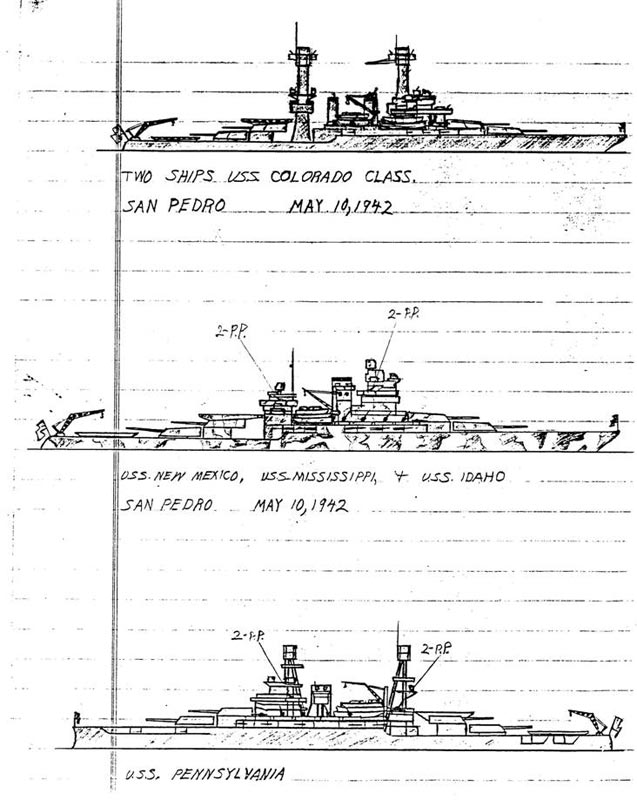 A typical construction drawing by Bill features multiple ships.