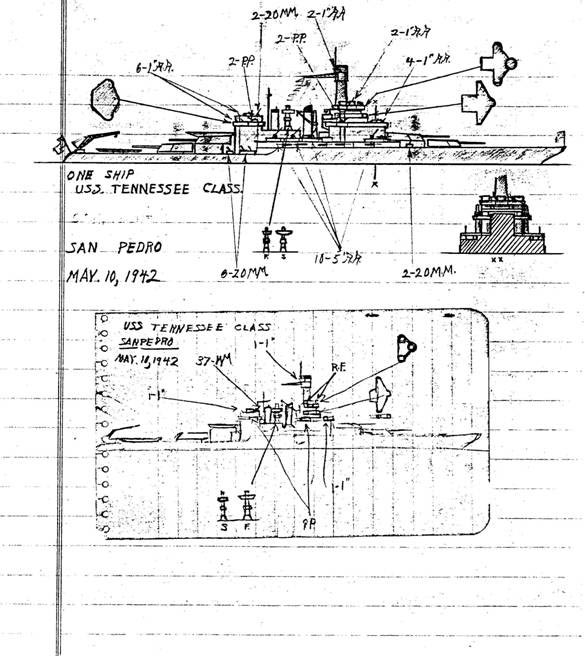 Another drawing shows more details for the USS Tennessee. 