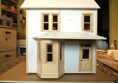 A front view of Michael’s scale model home as more refinements were made.