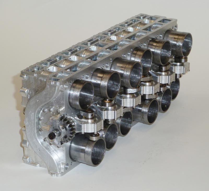 The spare cylinder head for Clen's model Sabre engine. 