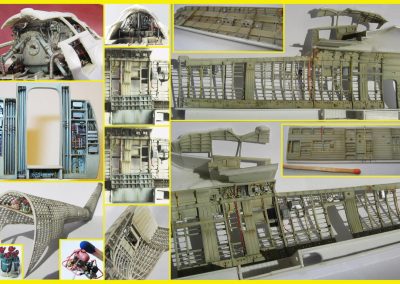A photo collage of Mi-6 model components.