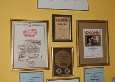 At the top is Mr. Ziober's award for the Blekitne Skrzydla.