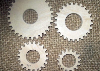 Some of the finished wooden gears.