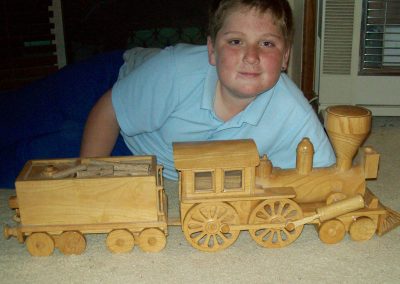 Harold built this toy train engine and tender for his grandson, Alex.