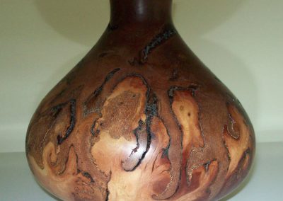 This hollow wooden vase was made from mistletoe.