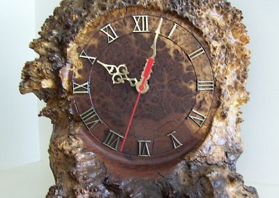 Harold made this clock from a piece of Iron Bark burl.