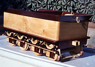 The wooden tender for Harold's model locomotive.