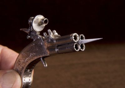 The four-barreled Rigby pistol after engraving. 