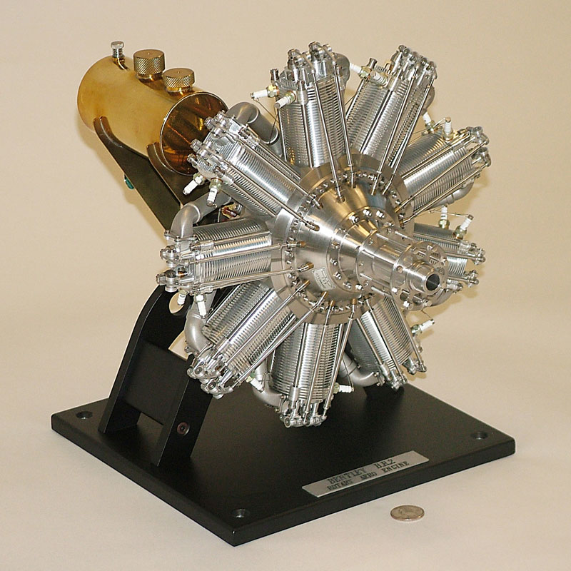 Paul Knapp built this 1/4 scale model Bentley BR2 rotary aero engine in 1993. 