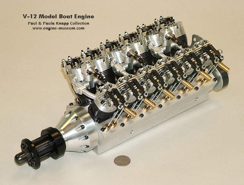 V12 Air-Cooled OHV Model Boat Engine