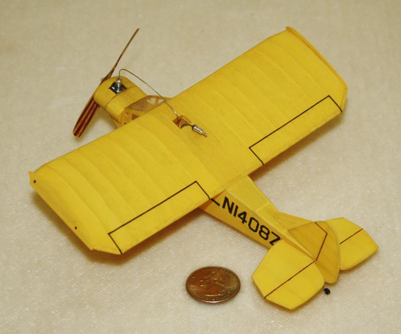 The Gasparin micro Taylorcraft Flyer with CO2 engine.