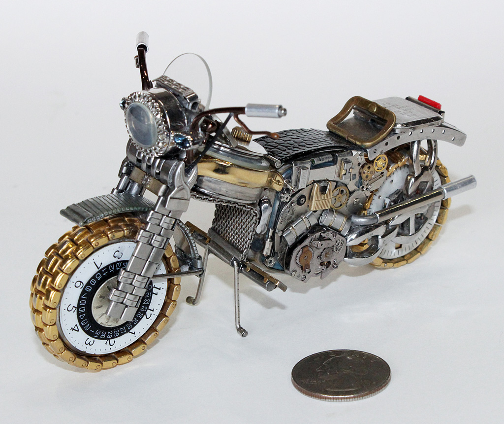 Motorcycle Made From Watch Parts