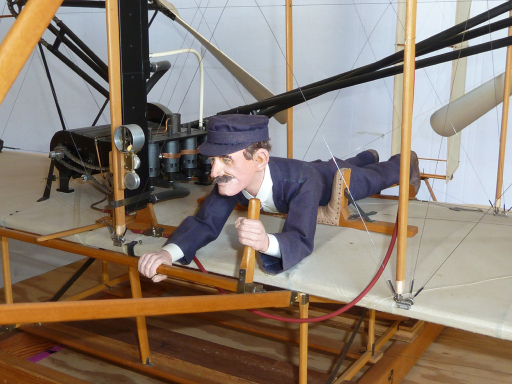 Orville Wright at the controls.