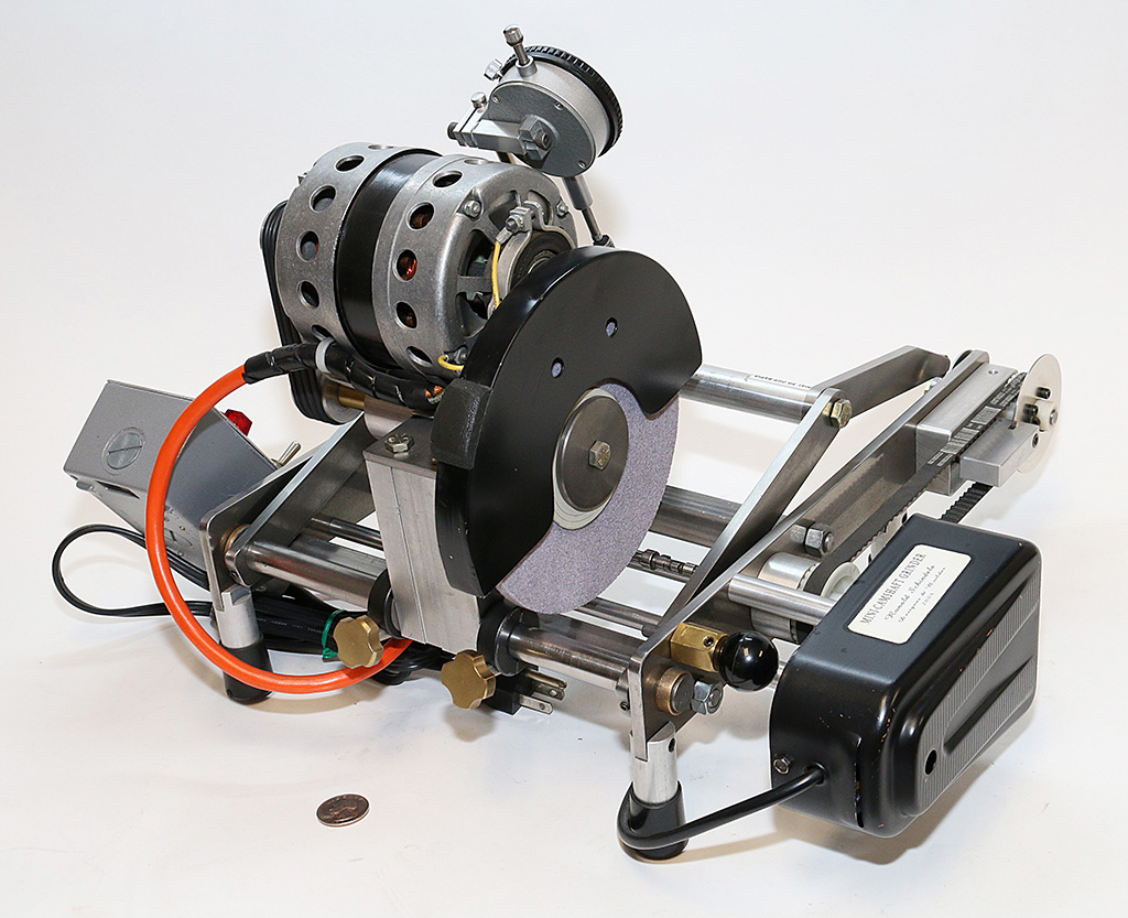A miniature model engine cam grinder.
