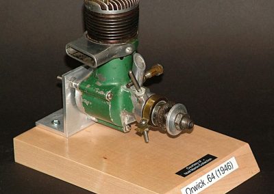 An Orwick .64 engine, Serial No. 4638.